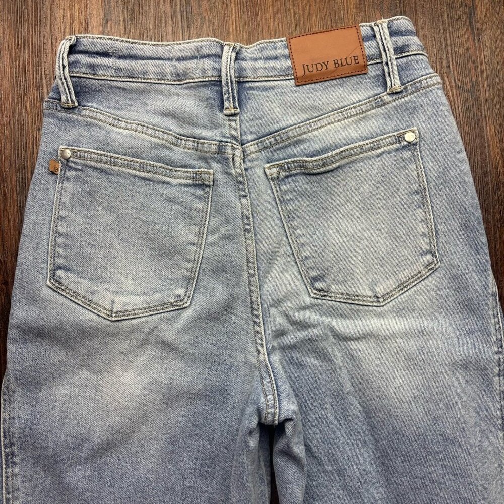 Judy Blue Retro Wide High Waist Jeans Light Wash Women’s Size 5/27 - Picture 4 of 12